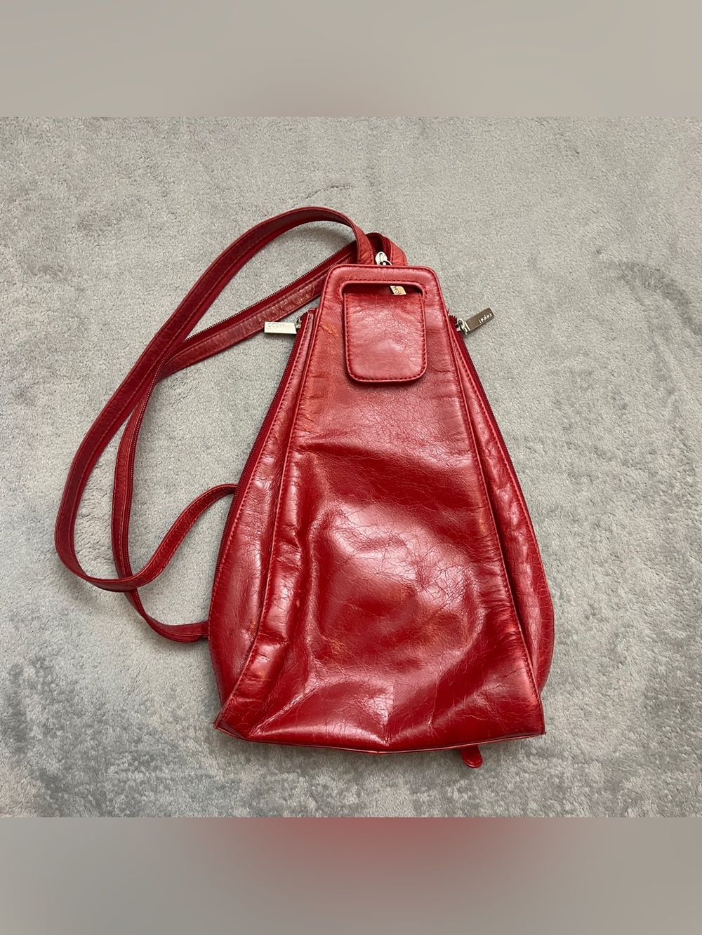 Hobo International Dark Red Sling Bag Purse Leather Stylish Can Be Backpack